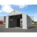 TOOLPORT Everest 6x8m Zelthalle, PRIMEtex-Plane, grau, mit Statik (Betonuntergrund) - (48846)