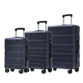 yonsly Premium Reisekoffer TSA-Schloss,YKK-Reißverschluss Hartschalen-Koffer Kabinenkoffer Rollkoffer Suitcase Handgepäck (Dunkelblau, L-XL-Set)