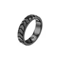 Maserati Herrenring aus Keramik, schwarz, Kollektion Ceramic, Fischgrätenmuster, Keramik, Kein Edelstein