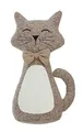 FRANK FLECHTWAREN Türstopper „Charly“ Katze Höhe 31 cm, Katzentürstopper, Polyester in Strickoptik mit schwerer Füllung 1 kg, braun, handgefertigt, stabil