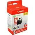 2 Canon Tinten 6204C005 PG-585XL + CL-586XL Doppelpack KCMY + Papier