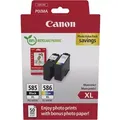 Canon Original-Set: PG585XL Schwarz + CL586XL + GP501 Fotopapier