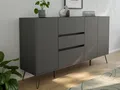 Magnolia Home Kommode Sideboard Yako XL 180cm 3 SoftClose 3 Türen Grafit