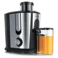 Arendo Entsafter für Obst und Gemüse in Edelstahl Zentrifugalentsafter 600 W - Silber/Schwarz