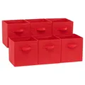 Basics Foldable Storage Cubes, 6 Stück, Rot, 26.6 x 26.6 x 27.9 cm