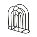 Boltze Serviettenhalter Ronia (Serviettenspender Eisen schwarz, pulverbeschichtet, Maße 18x18x6 cm, für große und kleine Servietten, ovale Form) 2020334