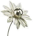Kobolo Gartenstecker Dekostecker Blume white flower H 89 cm (aus Metall)