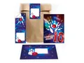 Limonia 12 Einladungskarten zum 10. Kindergeburtstag Bowling Party Kegeln neon Einladung Set Geburtstag Mädchen Kinder Jungs Jungen Boys Geschenktüte inkl. 12 Umschläge, 12 Tüten, 12 Aufkleber