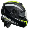 RALLOX Helmets Motorradhelm Klapphelm 160 Motorradhelm Helm Rollerhelm matt schwarz neon grün M (57-58)