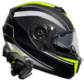 Klapphelm Integralhelm Helm Motorradhelm RALLOX 160 schwarz gelb neon grün matt mit Sonnenblende (S, M, L, XL) Größe M