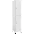 vidaXL Schliessfachschrank, Grau, Metall, 2 Fächer, 45x180x38 cm, Garderobe, Garderobenschränke, Garderobenschränke