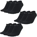 Nike 9 Paar Sneaker Socken No Show Füßlinge schwarz/weiß/Mehrfarbig, Farbe:Schwarz, Bekleidungsgröße:L