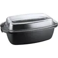 Kopf Bräter Pic (Aluguss, 5,2 Liter, inkl. Glasdeckel / Auflaufform, Induktion) schwarz