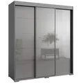 Schiebetürenschrank mit Schubladen Como 3D 180 Grau (lacobel)