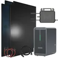 SUNNIVA® 1840W Balkonkraftwerk mit 2,24 kWh Speicher Marstek B2500-D, BIFAZIAL FULLBLACK komplett Steckdose, PV Solaranlage Komplettset mit Solarspeicher, 4x 460W N-Type Glas-Glas Bifacial Module