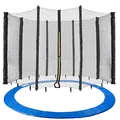 Arebos Trampolin Randabdeckung und Netz | Ersatznetz | Sicherheitsnetz | Gartentrampolin Trampolinnetz | Randabdeckung UV-beständig & wasserabweisend | 366 cm Netz für 8 Stangen