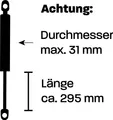 040 Parts Heckklappenaufsteller BREIT kompatibel für VW T5, T6, T7 Transporter Zubehör oder Multivan Zubehör Heckklappenunterstützung