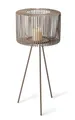 PHILIPPI - Oslo Windlicht mit Standfuß, Outdoor & Indoor Kerzenhalter, Streben-Design mit Glaseinsatz