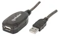 Manhattan 150958 Hi-Speed USB 2.0 Repeater Kabel ( USB A-Stecker auf A-Buchse / in Reihe schaltbar ) 20 m Silber