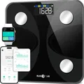 Körperfettwaage Personenwaage digital großes Display Muskelmasse BMI App