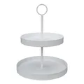 Etagere LENJA weiß aus Metall modernes Design 2-stöckige Metalletagere