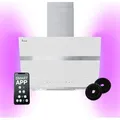 KKT KOLBE Dunstabzugshaube 60 cm 782 cbm/h Umluft Abluft Kopffrei Wandhaube Weiß Glas Smart WiFi App WLAN RGBW-LED-Beleuchtung HERMES6005WM