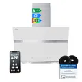 KKT KOLBE  Dunstabzugshaube 60 cm 782 cbm/h Kopffreie Wandhaube Edelstahl weißes Glas WLAN RGBW-LED-Beleuchtung SensorTouch Bedienung HERMES6005WM