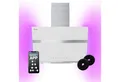 KKT KOLBE Wandhaube Dunstabzugshaube 80cm HERMES6005WM RGBW Ambientebeleuchtung Dunstabzugshaube 80cm HERMES6005WM RGBW Ambientebeleuchtung, Kopffrei / 60cm / Smarte WiFi-App / Weiß / Glas / Schräghaube
