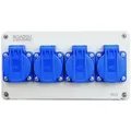 RoadEu - Steckdosenverteiler 4x Schuko 230V. Stromverteiler IP44 Für den Innen- und Außeneinsatz, Baustromverteiler 16A, für Indoor Outdoor-Bereich