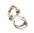 Pandora Paar Ohrstecker PANDORA Essence Steckcreolen für Damen, IP Gold, 925er Silber