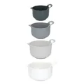 alpina Rührschüssel Set 4-teilig Anti-Rutsch, Weiss/Opulenter Garten