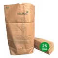 bioMat Kompostierbare Papiersäcke 240l aus Kraftpapier, 25 Papiertüten für Biotonne, 1-lagig, Reißfest, Nassfest