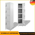 Schließfachschrank Wertfach Spind Metallschrank mit 4 Fächer 180 x 45 x 38 cm DE