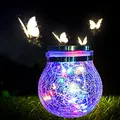 Solarleuchten Garten - XRR 30LED Solar Laterne Hängend Weihnachten Glaslaterne Solarlampen für Außen-IP65 Wasserdicht Solarlichter Gartendeko, für Garten,Partei,Geschenkideen,Balkon Deko（Mehrfarbig）