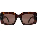 Tom Ford Brigitta FT1188 52E glÃ¤nzend dunkel havanna hellbraun Sonnenbrille