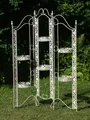 Paravent Pergola Rankhilfe Blumenampel Blumentopf 16kg Eisen antik Stil weiss