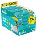 Pampers Fresh Clean Feuchttücher Baby ohne Alkohol 1200 Stück 15er Pack