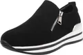 Ital-Design Damen Freizeitschuhe Wildlederoptik Sneakers Low 89319005 Schwarz Gr. 39