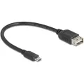 Delock USB 2.0 Kabel EASY USB Typ Micro-B Stecker zu EASY USB Typ-A Buchse 0,2 m (0.20 m, USB 2.0) (81516)