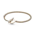 Pandora Armband Moments "Gravierbares Herz" T-Verschluss 14k rosévergoldet 589285C00 18 cm