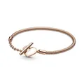 Pandora 589285C00 Armband Moments Herz T-Verschluss 14k Rosé Vergoldet 20 cm