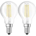 OSRAM Retrofit E14 LED Lampe 4W P40 2-er Pack Filament klar warmweiss wie 40W 4058075434288