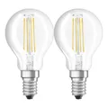 2 x Osram LED Filament Lampen Tropfen P45 4W = 40W E14 klar 470lm warmweiß 2700K