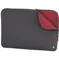 Hama Laptop-Sleeve Neoprene 13,3 Zoll  grau/rot Notebook-Tasche Reißverschluss