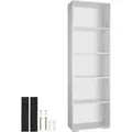 tectake Bücherregal, Weiß, Holz, Beton Optik, Rechteckig, 30x190x60 cm, Wohnzimmer, Regale, Bücherregale