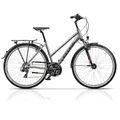 Airtracks 28 Zoll Damen Trekking Fahrrad Area Lady Trekkingbike City Bike 21 x Gang Shimano RD- TY500 SGS Silber - Rahmenhöhen 44cm 48cm 52cm - (52cm (Körpergröße 170-185cm))