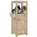 Relaxdays Hobby Horse Stall für 2 Pferde Weiß,Hellbraun