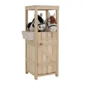 Relaxdays Hobby Horse Stall, für 2 Pferde, Steckenpferdstall mit Futtertrog, HBT: 97x35x25 cm, Pferdestall, Holz, Natur