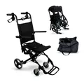 Mobiclinic®, Transitrollstuhl, Saturno, Unter 10 kg, Bremse an den Griffen, Klappbare Fußstützen, Armlehnen, Rollstuhl, Leichtgewicht, Sicherheitsgurt, Aluminium