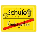 speecheese Metallschild Zur Einschulung Metallschild XL in 21x28 cm mit Spruch Schule 28 x 21 cm | 21 cm x 28 cm